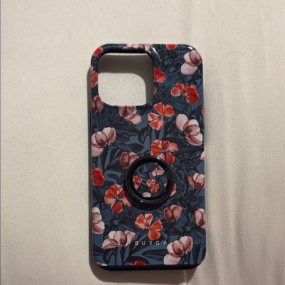 Red Protective Phone Case with Ring Holder for iPhone